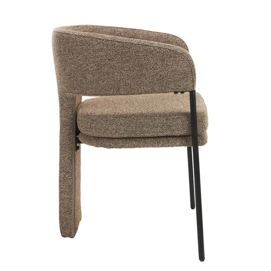 CDC12684-MR Fabric Dining Chair - Cobble Chocolate (Set of 2)