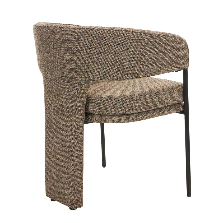 CDC12684-MR Fabric Dining Chair - Cobble Chocolate (Set of 2)