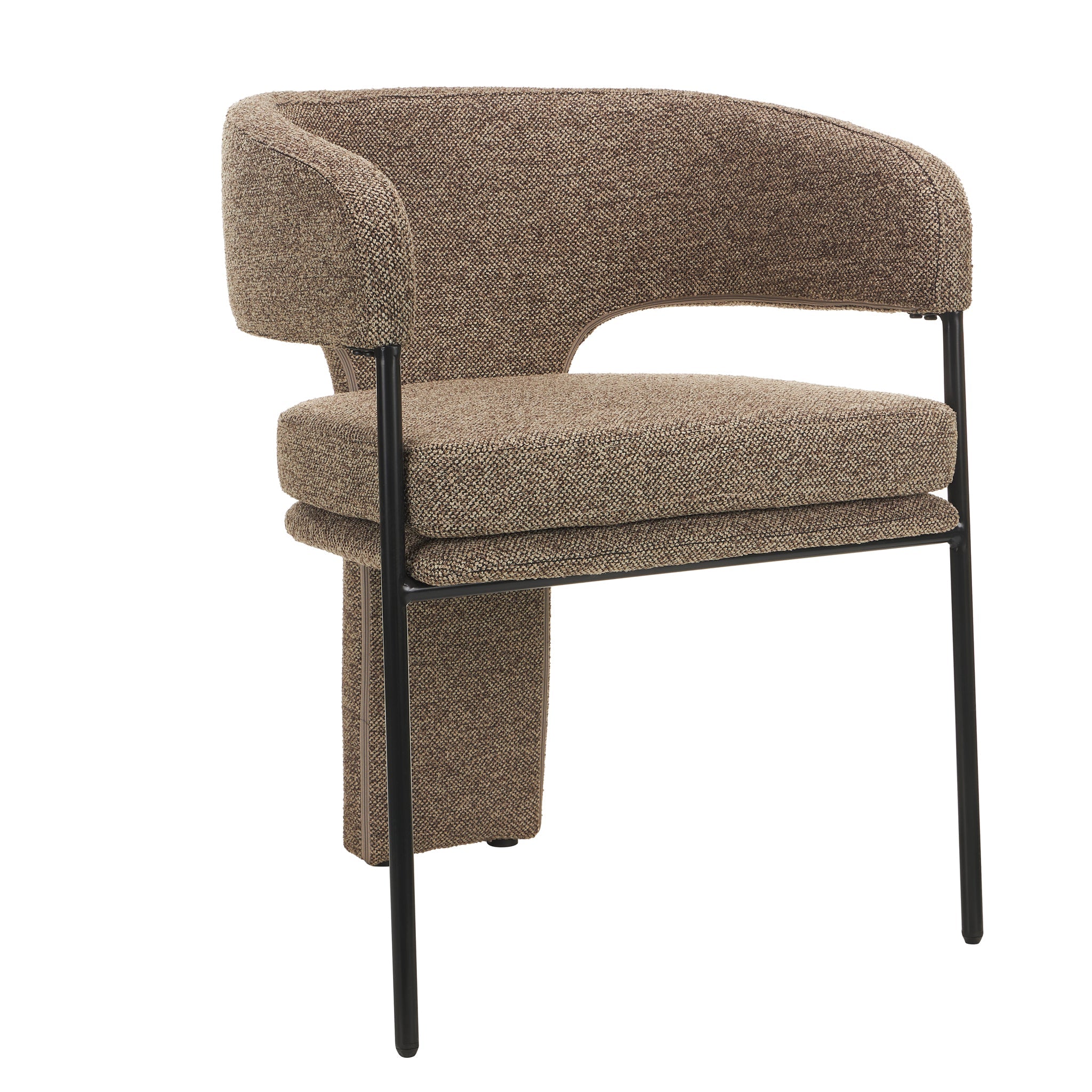 CDC12684-MR Fabric Dining Chair - Cobble Chocolate (Set of 2)