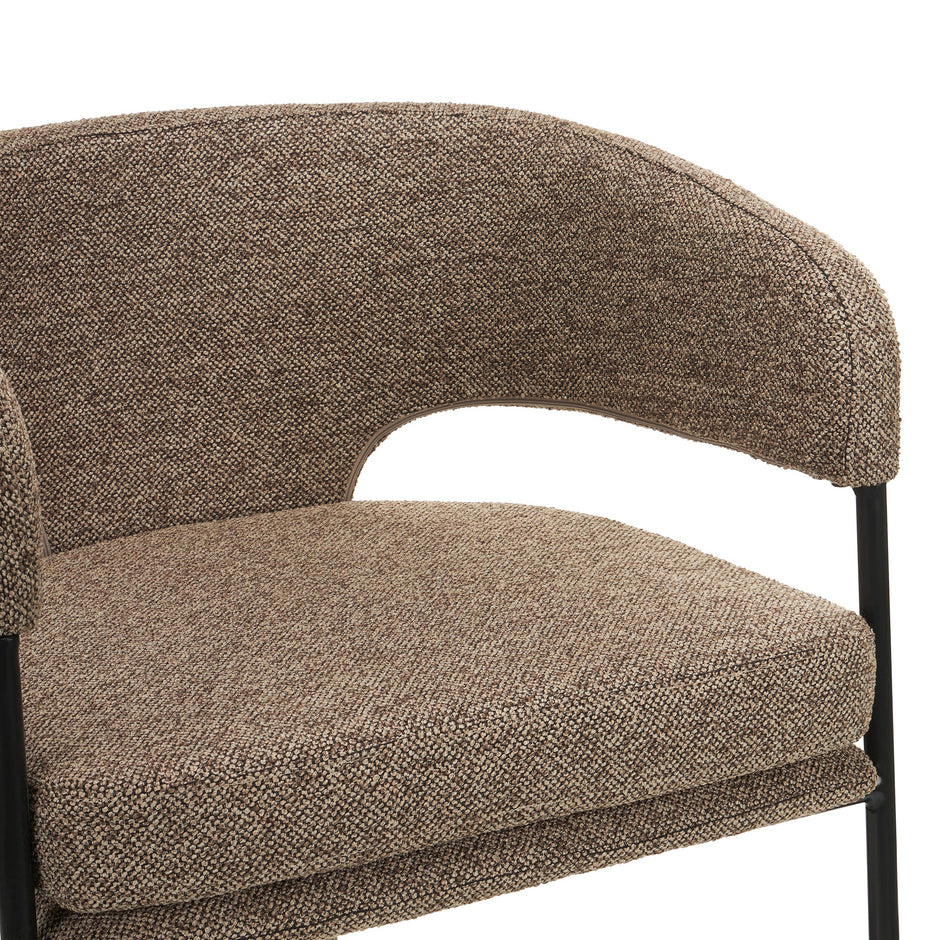 CDC12684-MR Fabric Dining Chair - Cobble Chocolate (Set of 2)