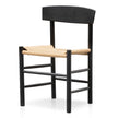 CDC6621-OW Rattan Black Dining Chair - Natural Seat (Set of 2)