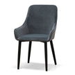 CDC6676-ST Fabric Dining Chair - Grey Velvet in Black Legs (Set of 2)