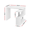 Artiss Computer Desk L-Shape Bookshelf White
