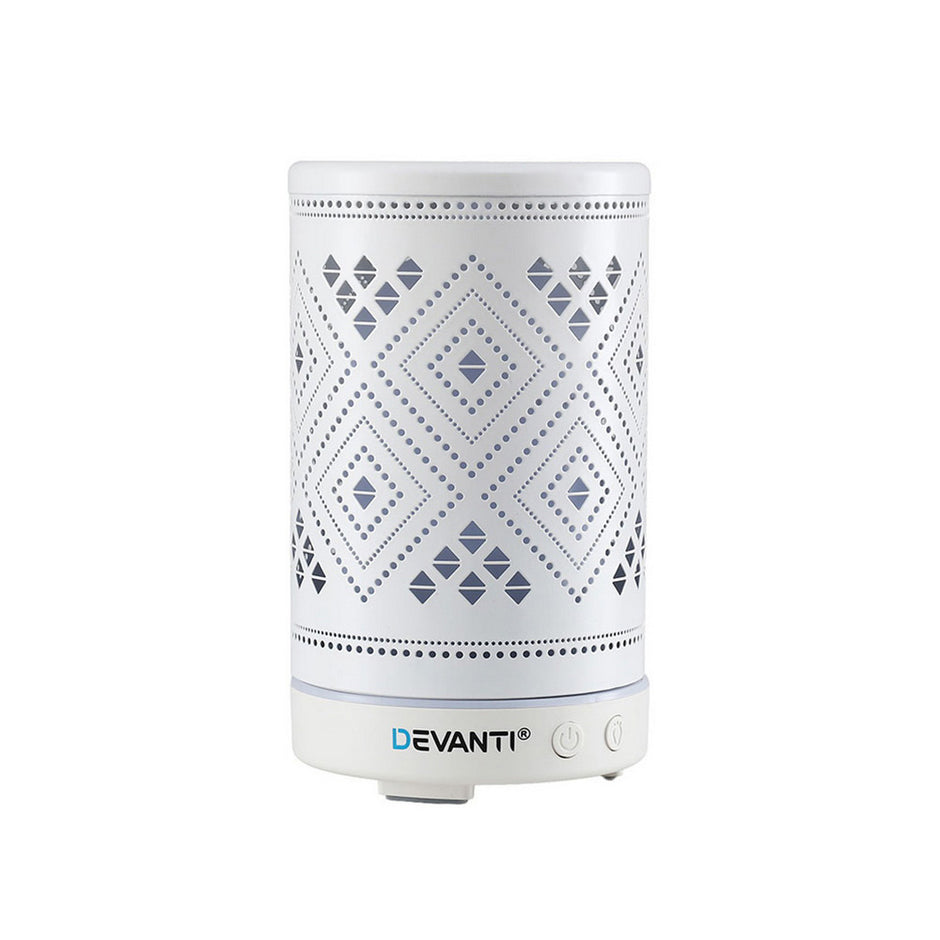 Devanti Ultrasonic Aroma Diffuser Aromatherapy 100ml LED Lights Iron Humidifier Forest