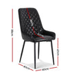 Artiss 2x Dining Chairs Retro PU Leather Kitchen Lounge Cafe Accent Chair Black