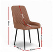 Artiss 4x Dining Chairs Retro PU Leather Kitchen Lounge Cafe Accent Chair Brown