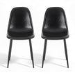 Artiss 2x Dining Chairs Retro PU Leather Kitchen Lounge Cafe Accent Chair Black