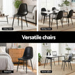 Artiss 2x Dining Chairs Retro PU Leather Kitchen Lounge Cafe Accent Chair Black