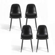 Artiss 4x Dining Chairs Retro PU Leather Kitchen Lounge Cafe Accent Chair Black