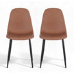 Artiss 2x Dining Chairs Retro PU Leather Kitchen Lounge Cafe Accent Chair Brown