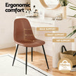 Artiss 2x Dining Chairs Retro PU Leather Kitchen Lounge Cafe Accent Chair Brown