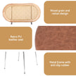 Artiss 2x Dining Chairs PU Leather Rattan Kitchen Lounge Cafe Accent Chair Brown