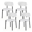 Artiss Dining Chairs Set of 4 Sherpa Boucle White