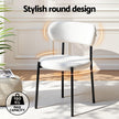 Artiss Dining Chairs Set of 4 Sherpa Boucle White