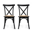 Artiss 2x Dining Chairs Rattan Wooden Kitchen Accent Chair Cafe Lounge Rubber Wood