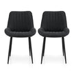 Artiss 2x Dining Chairs Retro PU Leather Kitchen Lounge Cafe Accent Chair Black