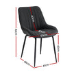 Artiss 2x Dining Chairs Retro PU Leather Kitchen Lounge Cafe Accent Chair Black