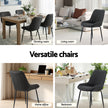 Artiss 2x Dining Chairs Retro PU Leather Kitchen Lounge Cafe Accent Chair Black
