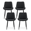 Artiss 4x Dining Chairs Retro PU Leather Kitchen Lounge Cafe Accent Chair Black