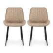 Artiss 2x Dining Chairs Retro PU Leather Kitchen Lounge Cafe Accent Chair Khaki