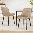 Artiss 2x Dining Chairs Retro PU Leather Kitchen Lounge Cafe Accent Chair Khaki
