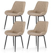 Artiss 4x Dining Chairs Retro PU Leather Kitchen Lounge Cafe Accent Chair Khaki
