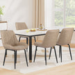 Artiss 4x Dining Chairs Retro PU Leather Kitchen Lounge Cafe Accent Chair Khaki