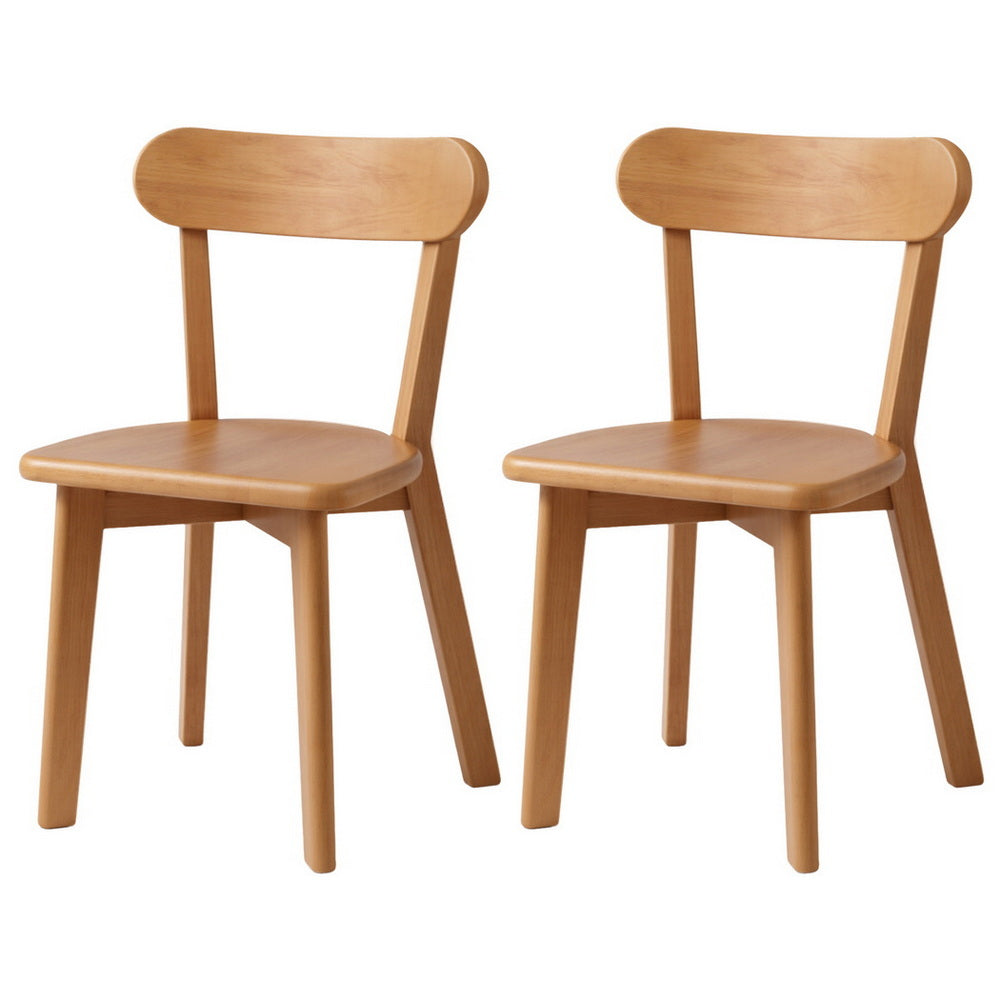 Artiss 2x Dining Chairs Wooden Kitchen Accent Chair Cafe Lounge Rubber Wood