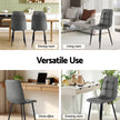 Artiss 4x Dining Chairs Retro PU Leather Kitchen Lounge Cafe Accent Chair Grey