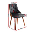 1 Set of 4 Artiss Dining Chairs Black PU
