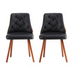1 Set of 4 Artiss Dining Chairs Black PU