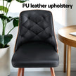 1 Set of 4 Artiss Dining Chairs Black PU