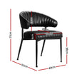 Artiss Dining Chairs Set of 4 Leather Hollow Armchair Black