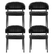 Artiss Dining Chairs Set of 4 Leather Hollow Armchair Black