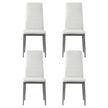 Artiss Dining Chairs Set of 4 Leather Channel Tufted White