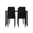 Artiss Dining Chairs and Table Dining Set 4 Chair Set Of 5 Black
