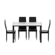 1 Artiss Dining Table and 4 Chairs Set Marble Effect