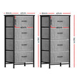 Artiss Set of 2 Chest of 4 Drawers Storage Dresser Tallboy Grey