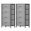 Artiss Set of 2 Chest of 4 Drawers Storage Dresser Tallboy Grey