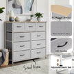 Artiss Chest of 9 Drawers Storage Dresser Tallboy Light Grey