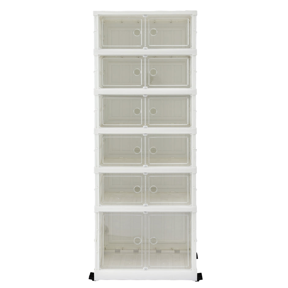 Artiss Foldable Shoe Storage Box 6 Tier 12 Pairs Entryway