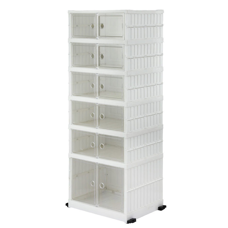 Artiss Foldable Shoe Storage Box 6 Tier 12 Pairs Entryway