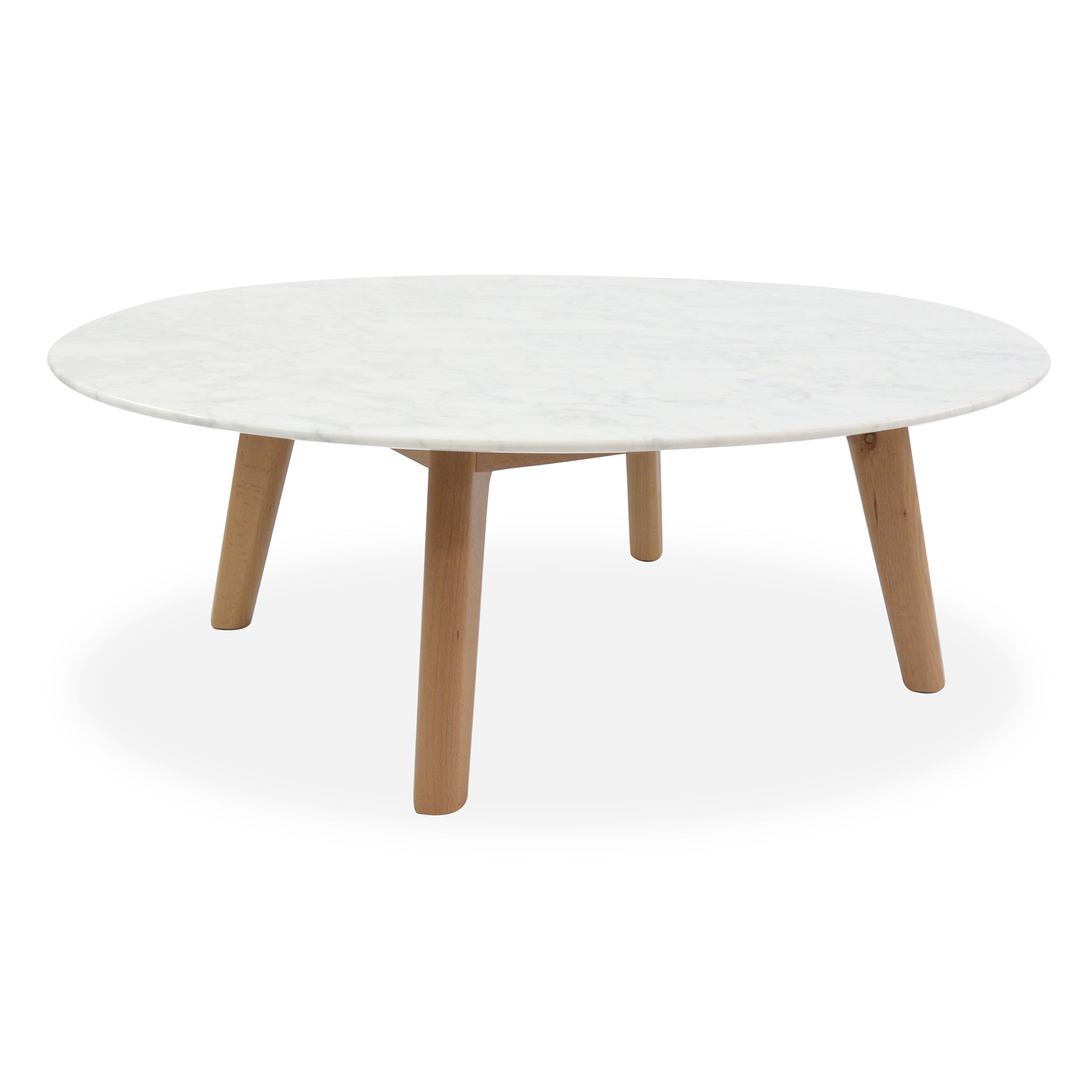 CCF1037 100cm Marble Round Coffee Table - Natural