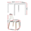 1 Artiss Dining Table and 4 Chairs Set White Wood