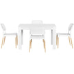 1 Artiss Dining Table and 4 Chairs Set White Wood