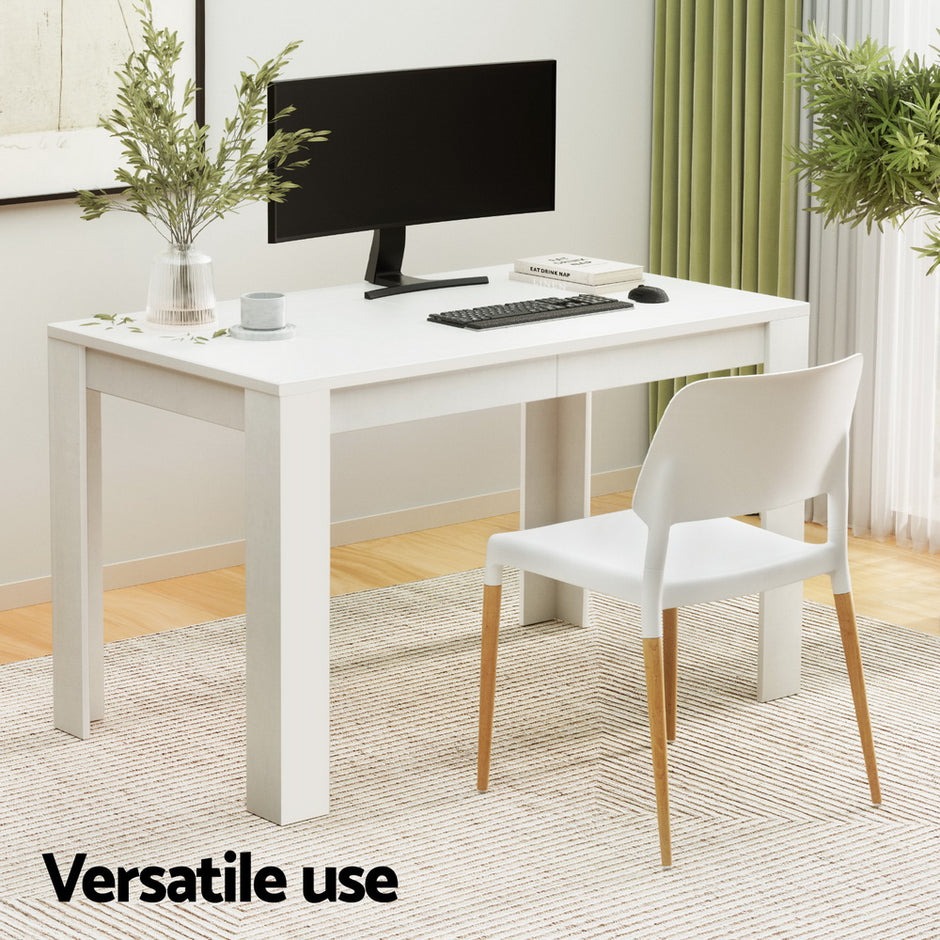 1 Artiss Dining Table and 4 Chairs Set White Wood