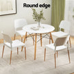 1 Artiss Dining Table and 4 Chairs Set Round White