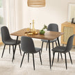 1 Artiss Dining Table and 4 Chairs Set Grey Metal