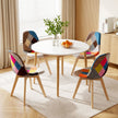 1 Artiss Dining Table and 4 Fabric Eiffel Chairs Set White