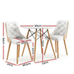 Artiss Dining Table and Chairs Set 3PCS 90cm 2 Seater Round Dining Set for Kitchen, Apartment, Dining Room White